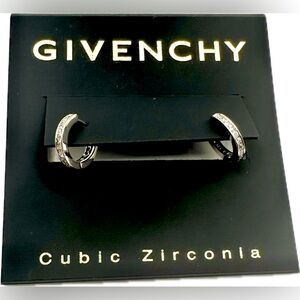 NWT Very cute small pair of Givenchy huggie hoop earrings made w/cubic zirconia